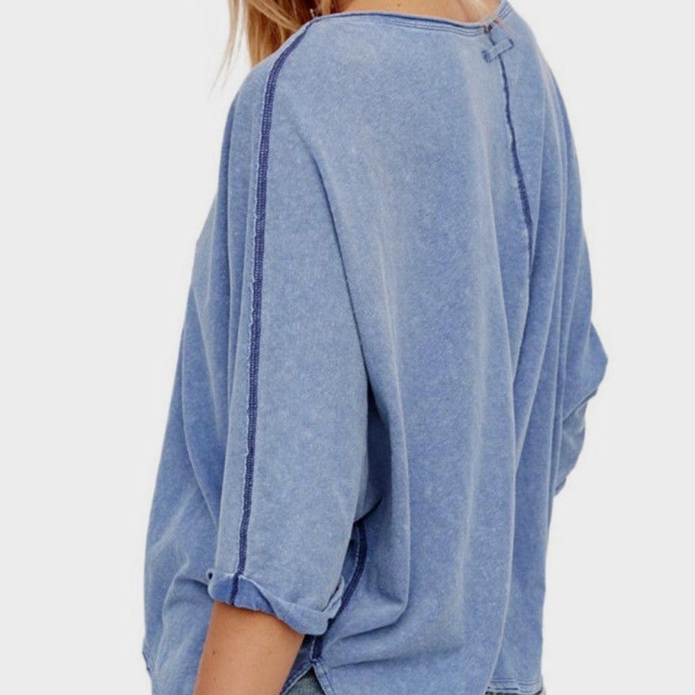 Free People First Base High Low Henley Shirt - Picture 2 of 5
